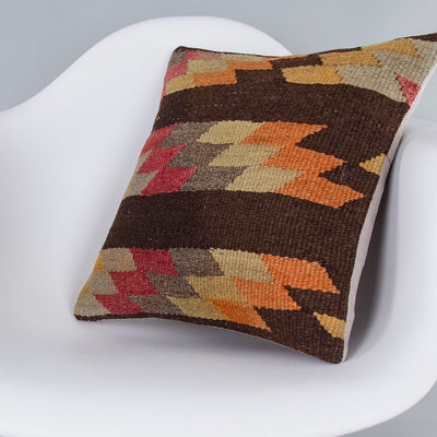 Geometric Multiple Color Kilim Pillow Cover 16x16 7286