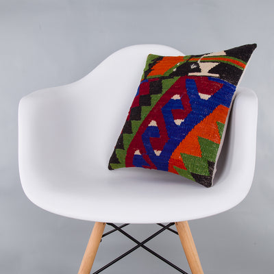 Geometric Multiple Color Kilim Pillow Cover 16x16 7405