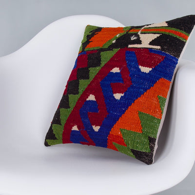 Geometric Multiple Color Kilim Pillow Cover 16x16 7405