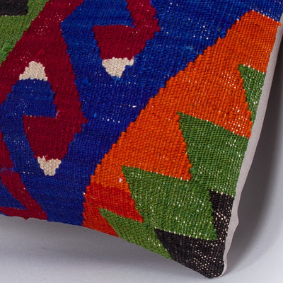 Geometric Multiple Color Kilim Pillow Cover 16x16 7405