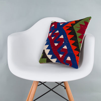 Geometric Multiple Color Kilim Pillow Cover 16x16 7507