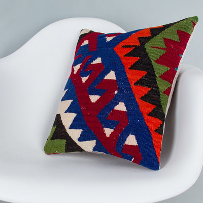 Geometric Multiple Color Kilim Pillow Cover 16x16 7507