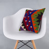 Geometric Multiple Color Kilim Pillow Cover 16x16 7519