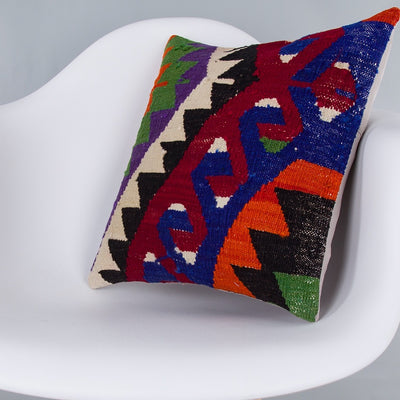 Geometric Multiple Color Kilim Pillow Cover 16x16 7523