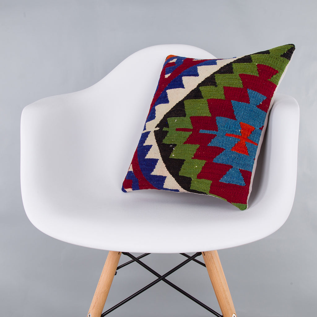 Geometric Multiple Color Kilim Pillow Cover 16x16 7527