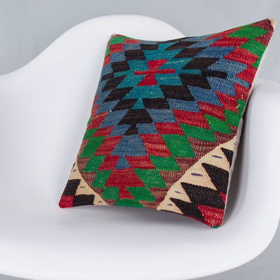 Geometric Multiple Color Kilim Pillow Cover 16x16 7896