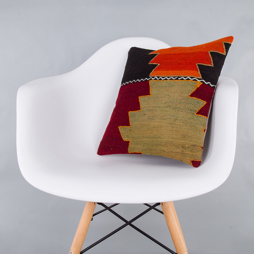 Geometric Multiple Color Kilim Pillow Cover 16x16 7903