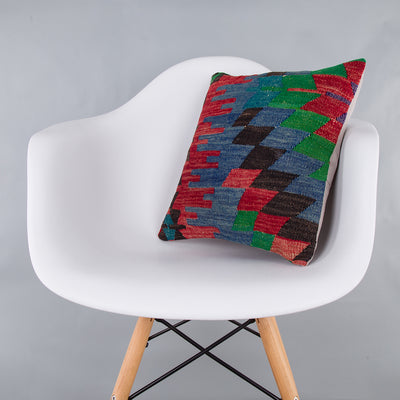 Geometric Multiple Color Kilim Pillow Cover 16x16 7959