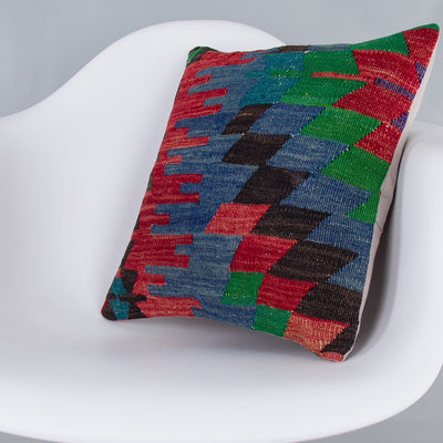 Geometric Multiple Color Kilim Pillow Cover 16x16 7959