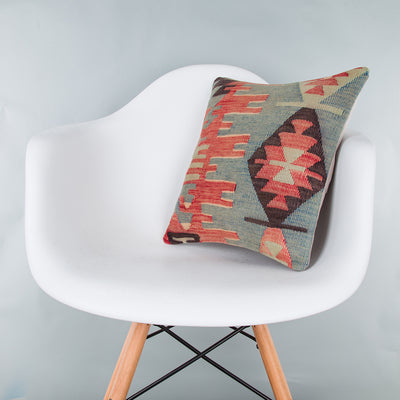 Geometric Multiple Color Kilim Pillow Cover 16x16 8134