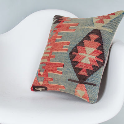 Geometric Multiple Color Kilim Pillow Cover 16x16 8134