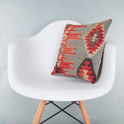 Geometric Multiple Color Kilim Pillow Cover 16x16 8135