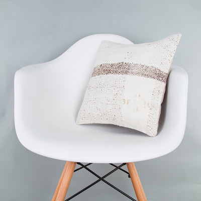 Striped Beige Kilim Pillow Cover 16x16 7499