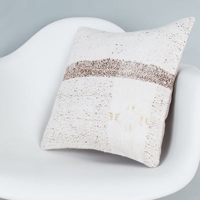 Striped Beige Kilim Pillow Cover 16x16 7499