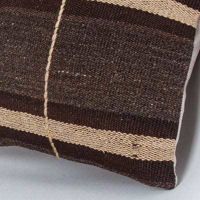 Striped Beige Kilim Pillow Cover 16x16 7729