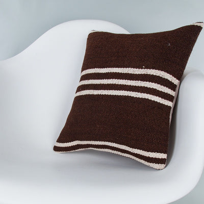 Striped Beige Kilim Pillow Cover 16x16 7767