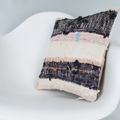Striped Beige Kilim Pillow Cover 16x16 7768