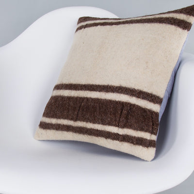 Striped Beige Kilim Pillow Cover 16x16 7830