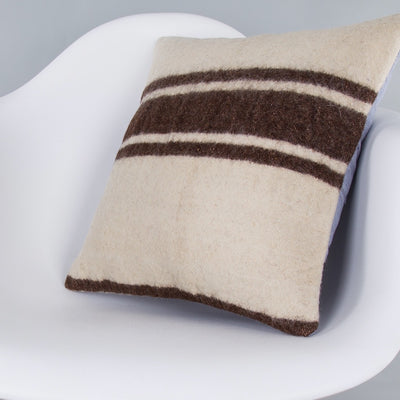 Striped Beige Kilim Pillow Cover 16x16 7832