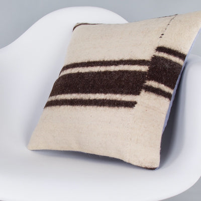 Striped Beige Kilim Pillow Cover 16x16 7834