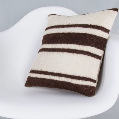 Striped Beige Kilim Pillow Cover 16x16 7870