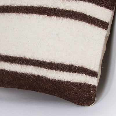 Striped Beige Kilim Pillow Cover 16x16 7870