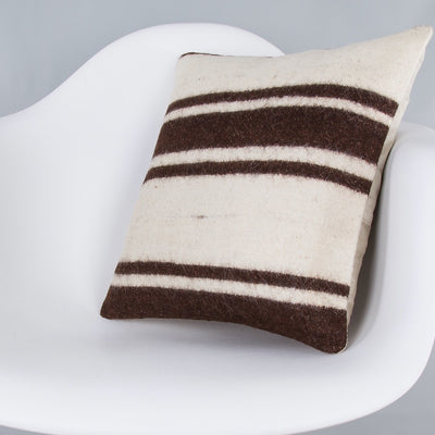Striped Beige Kilim Pillow Cover 16x16 7871