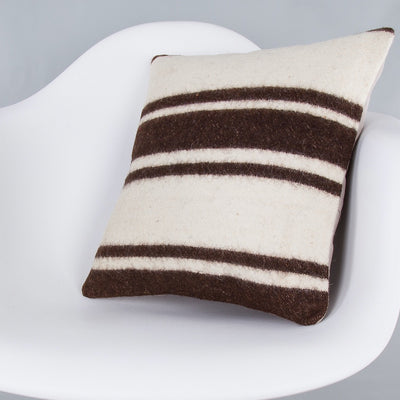 Striped Beige Kilim Pillow Cover 16x16 7874