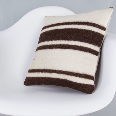 Striped Beige Kilim Pillow Cover 16x16 7876