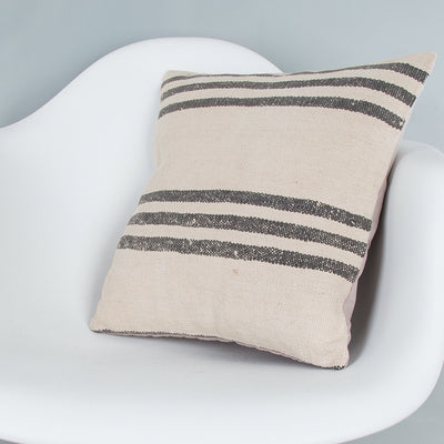 Striped Beige Kilim Pillow Cover 16x16 8004
