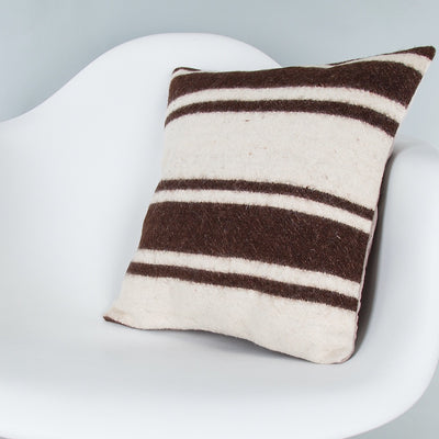 Striped Beige Kilim Pillow Cover 16x16 8025