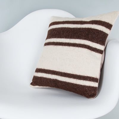 Striped Beige Kilim Pillow Cover 16x16 8026