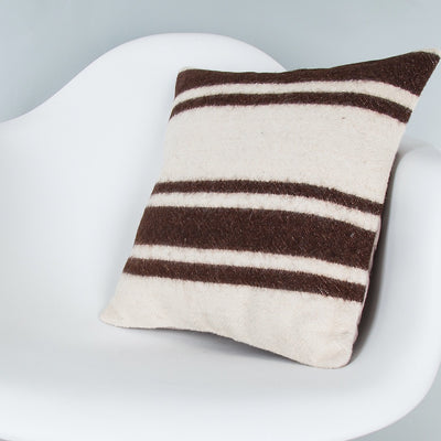 Striped Beige Kilim Pillow Cover 16x16 8027