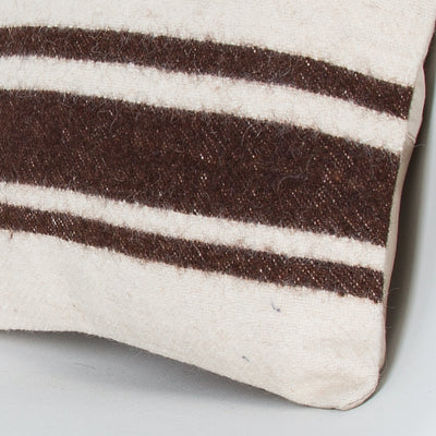 Striped Beige Kilim Pillow Cover 16x16 8028