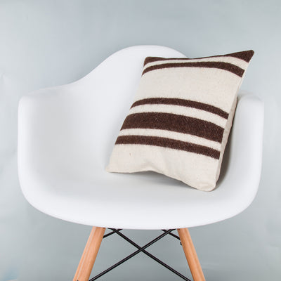 Striped Beige Kilim Pillow Cover 16x16 8029