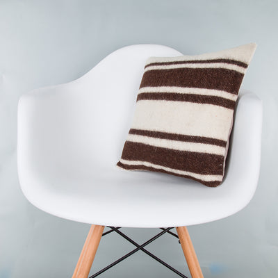 Striped Beige Kilim Pillow Cover 16x16 8042
