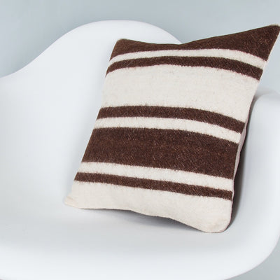 Striped Beige Kilim Pillow Cover 16x16 8044