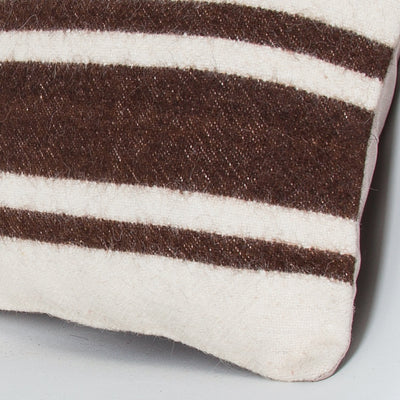 Striped Beige Kilim Pillow Cover 16x16 8044