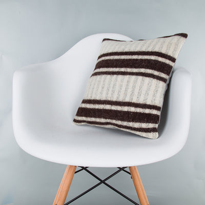 Striped Beige Kilim Pillow Cover 16x16 8064