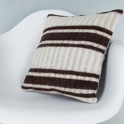Striped Beige Kilim Pillow Cover 16x16 8064