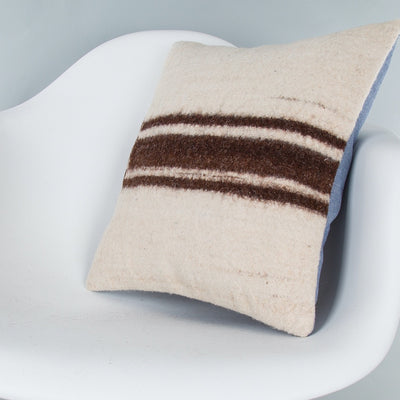 Striped Beige Kilim Pillow Cover 16x16 8070