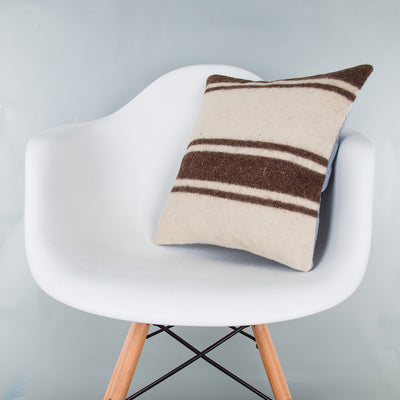 Striped Beige Kilim Pillow Cover 16x16 8077