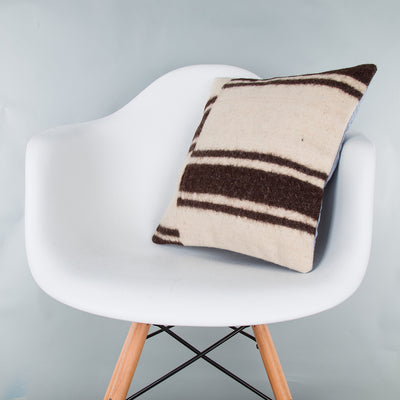 Striped Beige Kilim Pillow Cover 16x16 8088
