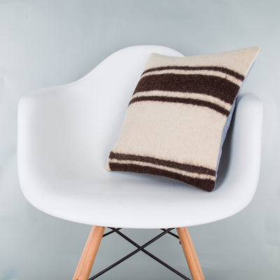 Striped Beige Kilim Pillow Cover 16x16 8090
