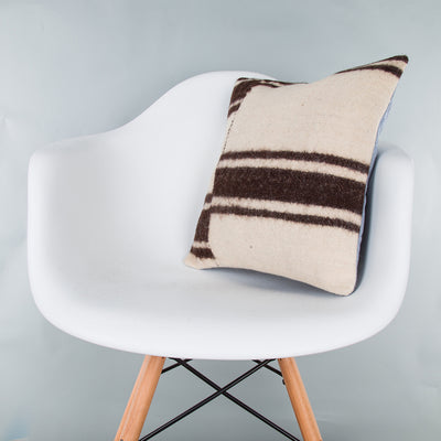 Striped Beige Kilim Pillow Cover 16x16 8091
