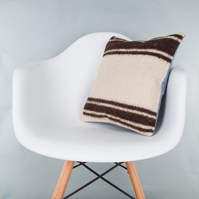 Striped Beige Kilim Pillow Cover 16x16 8092