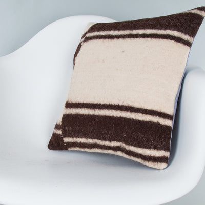 Striped Beige Kilim Pillow Cover 16x16 8094