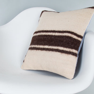 Striped Beige Kilim Pillow Cover 16x16 8095