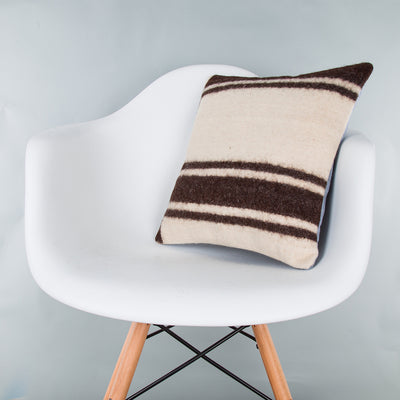 Striped Beige Kilim Pillow Cover 16x16 8096