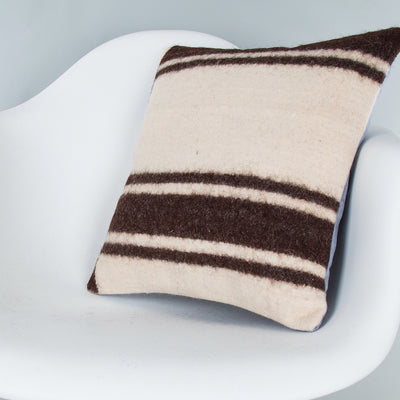 Striped Beige Kilim Pillow Cover 16x16 8096